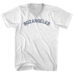 Bozangeles Adult Cotton V-Neck T-Shirt - White