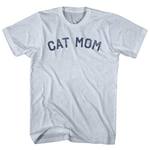 Cat Mom Adult Tri-Blend T-Shirt - Athletic White