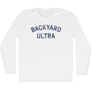 Backyard Ultra Adult Cotton Long Sleeve T-Shirt - White
