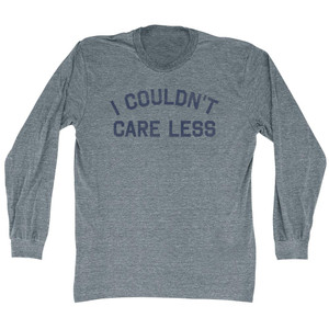 I Couldn't Care Less Adult Tri-Blend Long Sleeve T-Shirt - Athletic Grey