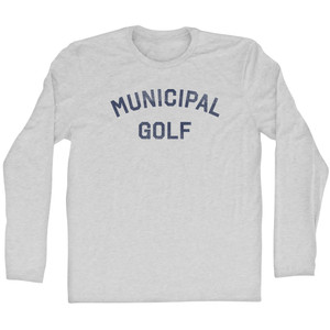Municipal Golf Adult Cotton Long Sleeve T-Shirt - Grey Heather