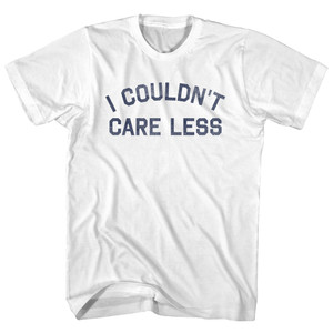 I Couldn't Care Less Adult Cotton T-Shirt - White