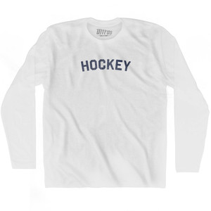 Hockey Adult Cotton Long Sleeve T-shirt - White