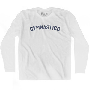 Gymnastics Adult Cotton Long Sleeve T-shirt - White