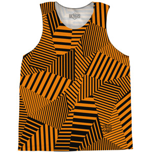 Multiple Lines Pattern Basketball Singlets - Orange Tennessee  and Black