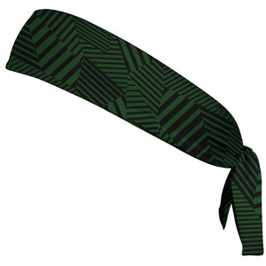 Multiple Lines Pattern Headband Made In USA - Green Hunter and Black Multiple Lines Pattern Headband Made In USA - Green Hunter and Black
