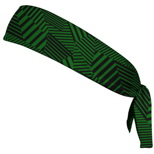 Multiple Lines Pattern Headband Made In USA - Green Kelly and Black Multiple Lines Pattern Headband Made In USA - Green Kelly and Black