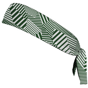 Multiple Lines Pattern Headband Made In USA - Green Hunter and White Multiple Lines Pattern Headband Made In USA - Green Hunter and White
