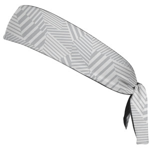 Multiple Lines Pattern Headband Made In USA - Grey Medium and White Multiple Lines Pattern Headband Made In USA - Grey Medium and White