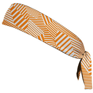 Multiple Lines Pattern Headband Made In USA - Orange Tennessee and White Multiple Lines Pattern Headband Made In USA - Orange Tennessee and White