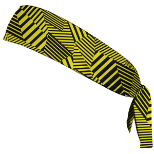 Multiple Lines Pattern Headband Made In USA - Yellow Bright and Black Multiple Lines Pattern Headband Made In USA - Yellow Bright and Black