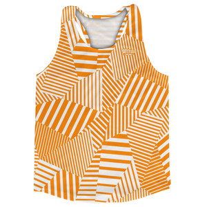 Multiple Lines Pattern Running Racerback Singlet - Orange Tennessee and White Multiple Lines Pattern Running Racerback Singlet - Orange Tennessee and White