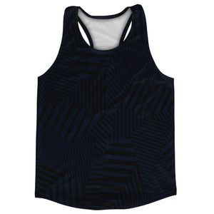 Multiple Lines Pattern Running Racerback Singlet - Blue Navy Almost Black and Black Multiple Lines Pattern Running Racerback Singlet - Blue Navy Almost Black and Black