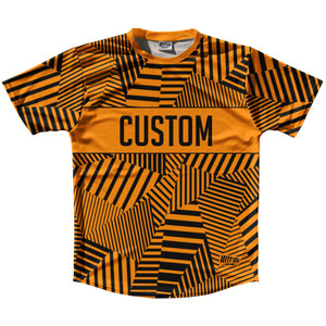 Multiple Lines Pattern Custom Finish Line  Running Shirt Track Cross Made In USA - Orange Tennessee  and Black