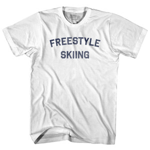 Freestyle Skiing  Adult Cotton T-shirt - White