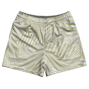 Multiple Lines Pattern Rugby Shorts Made In USA - Vegas Gold and White Multiple Lines Pattern Rugby Shorts Made In USA - Vegas Gold and White