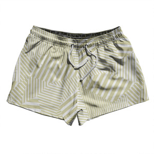 Multiple Lines Pattern 2.5" Swim Shorts Made in USA - Vegas Gold and White Multiple Lines Pattern 2.5" Swim Shorts Made in USA - Vegas Gold and White