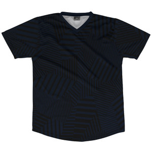 Multiple Lines Pattern Soccer Jersey Made In USA - Blue Navy Almost Black and Black Multiple Lines Pattern Soccer Jersey Made In USA - Blue Navy Almost Black and Black