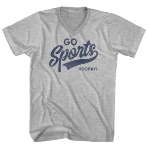 Go Sports Hooray Adult Cotton V-neck T-shirt - Grey Heather