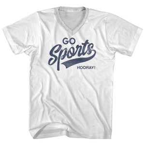 Go Sports Hooray Adult Cotton V-neck T-shirt - White