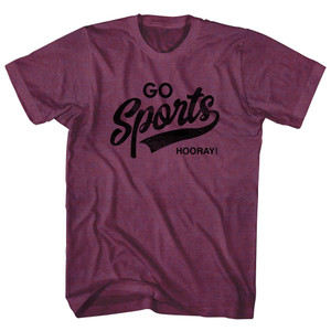 Go Sports Hooray Adult Tri-Blend T-shirt - Athletic Cranberry