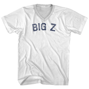 Big Z Adult Cotton V-neck T-shirt - White
