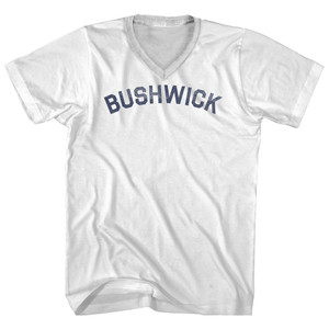 Bushwick Adult Cotton V-neck T-shirt - White