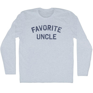 Favorite Uncle Adult Tri-Blend Long Sleeve T-shirt - Athletic White