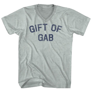Gift Of Gab Adult Tri-Blend V-neck T-shirt - Athletic Cool Grey