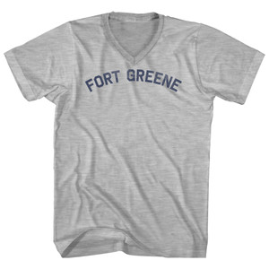 Fort Greene Adult Cotton V-neck T-shirt - Grey Heather
