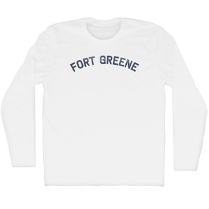 Fort Greene Adult Cotton Long Sleeve T-shirt - White