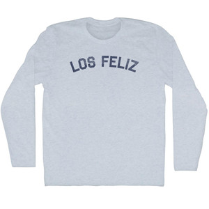 Los Feliz Adult Tri-Blend Long Sleeve T-shirt - Athletic White