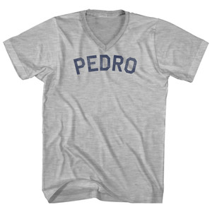 PEDRO Adult Cotton V-neck T-shirt - Grey Heather