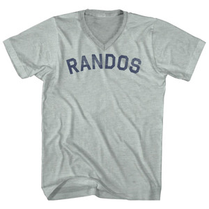 RANDOS Adult Tri-Blend V-neck T-shirt - Athletic Cool Grey