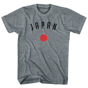 Japan Country Flag Heritage Adult Tri-Blend T-shirt - Athletic Grey Japan Country Flag Heritage Adult Tri-Blend T-shirt - Athletic Grey