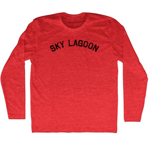 Sky Lagoon Adult Tri-Blend Long Sleeve T-shirt - Athletic Red
