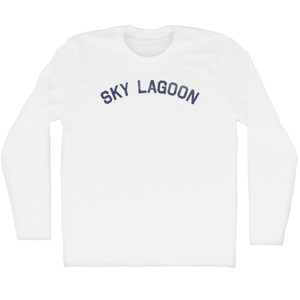 Sky Lagoon Adult Cotton Long Sleeve T-shirt - White