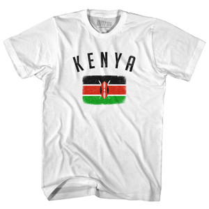 Kenya Country Flag Heritage Adult Cotton T-shirt - White