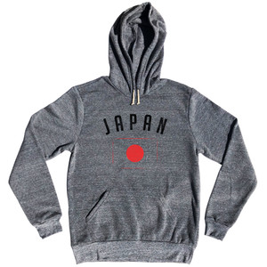 Japan Country Flag Heritage Tri-Blend Hoodie - Athletic Grey