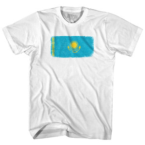 Kazakhstan Country Flag Womens Cotton Junior Cut T-Shirt - White