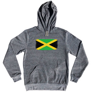 Jamaica Country Flag Tri-Blend Hoodie - Athletic Grey