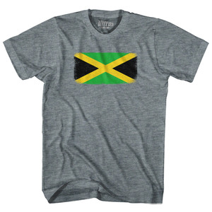 Jamaica Country Flag Womens Tri-Blend Junior Cut T-Shirt - Athletic Grey