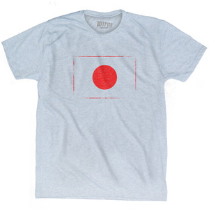 Japan Country Flag Adult Tri-Blend T-shirt - Athletic White