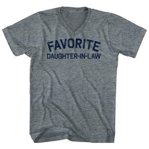 Favorite Daughter-In-Law Tri-Blend V-neck Womens Junior Cut T-shirt - Athletic Grey
