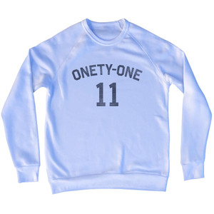 Eleven Onety-One 11 Adult Tri-Blend Sweatshirt - White