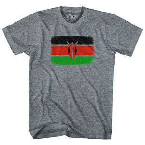 Kenya Country Flag Womens Tri-Blend Junior Cut T-Shirt - Athletic Grey