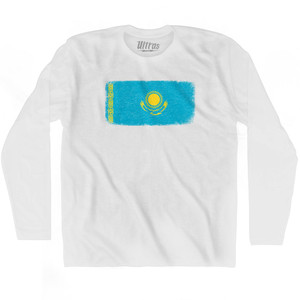 Kazakhstan Country Flag Adult Cotton T-shirt - White