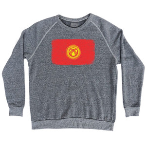 Kyrgyzstan Country Flag Adult Tri-Blend Sweatshirt - Athletic Grey