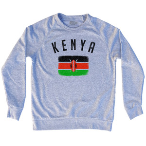 Kenya Country Flag Heritage Adult Tri-Blend Sweatshirt - Heather Grey Kenya Country Flag Heritage Adult Tri-Blend Sweatshirt - Heather Grey