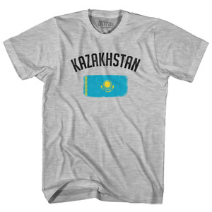 Kazakhstan Country Flag Heritage Youth Cotton T-shirt - Grey Heather